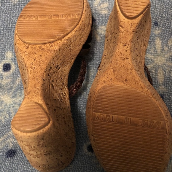 DAMANI CORK SANDALS , made in Italy, slip ons size 7, wedge cork - Picture 3 of 12